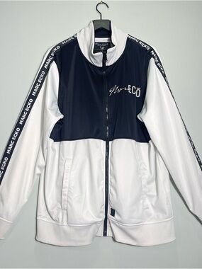 MARC ECKO Men s Polyester Full Zip Jacket Black White Pockets Size 2X